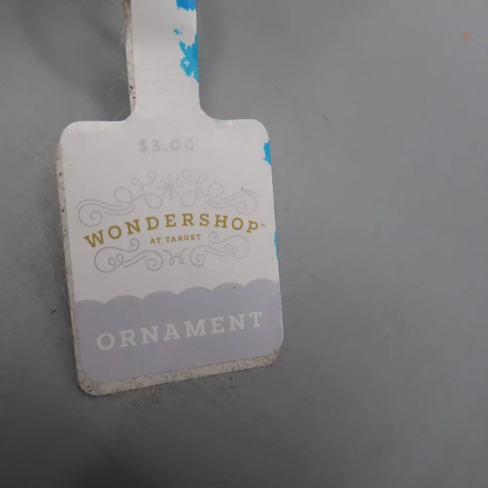 2 Target Wondershop Christmas Ornament Snow Owl Realistic Faux Fur lot